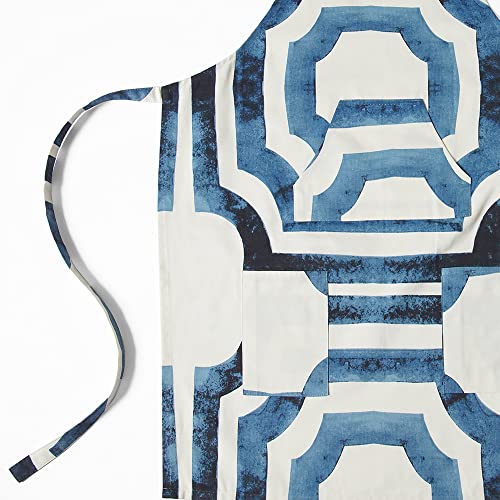 Image of HPD Half Price Drapes Aprons for Men Women with Large Pockets Adjustable Unisex PRTW-D23B-AP Mecca Printed Cotton, 27 X 34 Inch, Mecca Blue