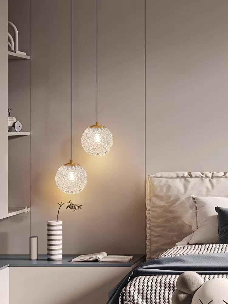 THKSGIV Modern Glazed Glass Restaurant Chandelier Bedroom Bedside West Cafe Lighting Decorative Lamps