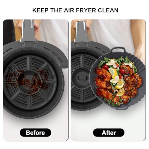 Image of Round Silicone Air Fryer Liners 3 Pack 4-5.3QT for Ninja AF101 /161
