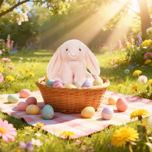 Apricot Lamb – Kuscheltier Hellrosa Hase 20 cm – Plüsch Spielzeug – Flauschiger Stofftier zum Spielen, Sammeln & Kuscheln – Gemütliches Schmusetier – Plüsch Kaninchen