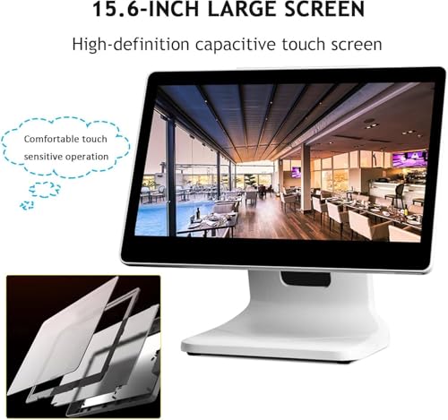 Image of 15.6 Inch Touch Screen PC POS for Small Business, All in One Smart Touch Screen Cash Register POS, for Retail, Restaurant, Retail, Cafe, Club