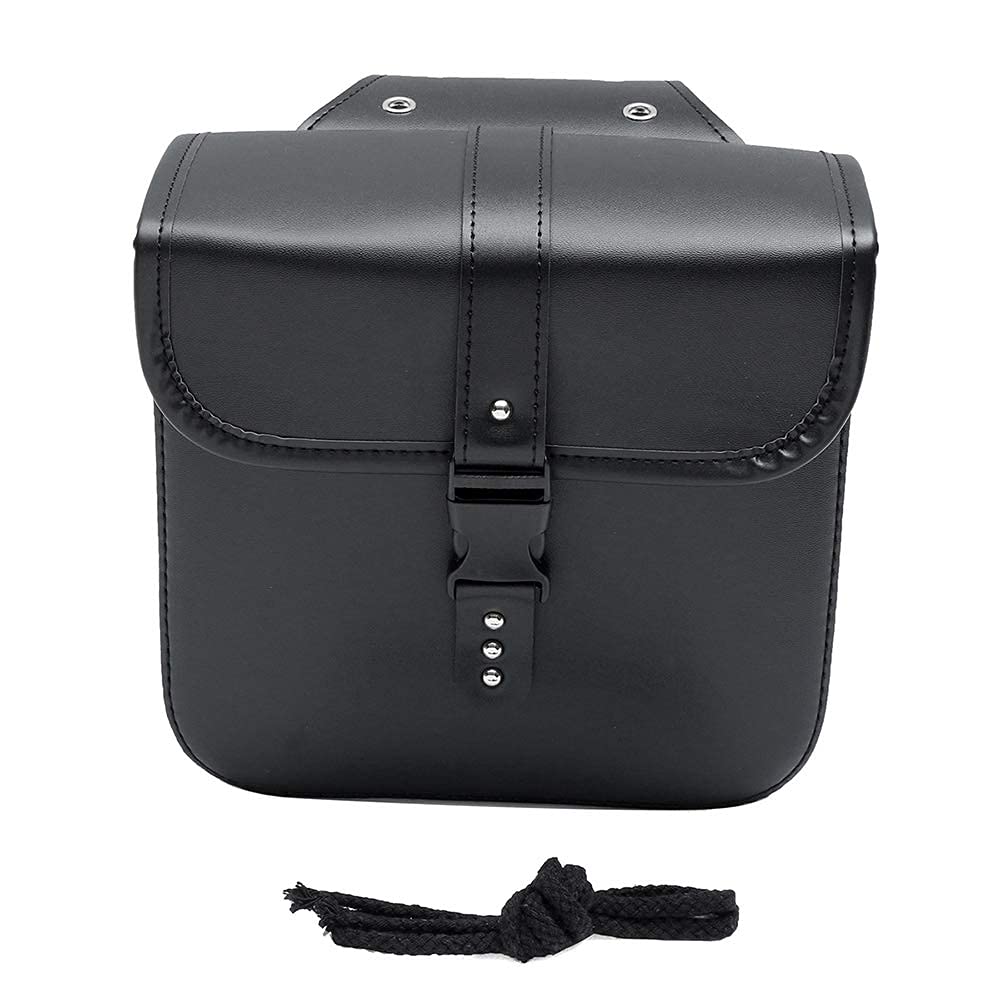 1 par de Alforjas Laterales de la Motocicleta PU Cuero Sanddlebag Impermeable Lado de la Motocicleta Equipaje Negro