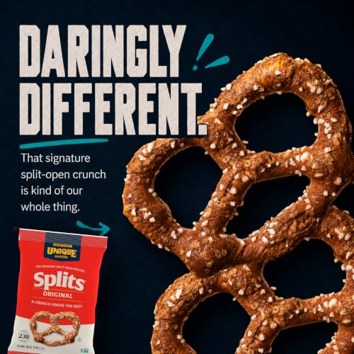 Image of Unique Snacks Original Splits Pretzels, Crunch, 2 Oz Bags, Pack of 24