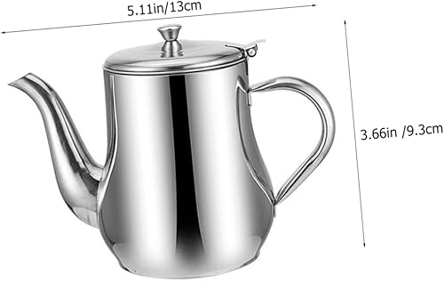 Miniatura 9 de Olla de aceite de acero inoxidable para jarabe, contenedor de grasa, contenedor de crema, dispensador de aceite con tapa, olla de aceite para