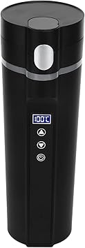 Electric Heated Car Kettle, Smart Travel Heating Cup, Heating Cup for Coffee in Car, 12-24V Smart Heated Mugs, Temperature Control Travel Cup with LCD Display