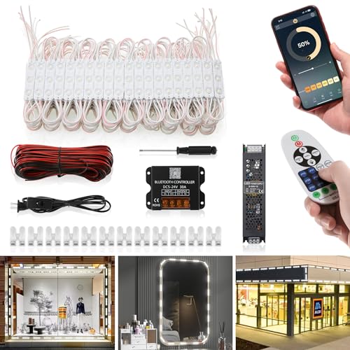 WICHEMI 100ft Storefront LED Light Bluetooth APP Control LED Module for Signs Daylight White 6500K Storefront Lights 0.7W 12V DC 200PCS 2835 SMD Window Lights for Business Advertising Store Décor by WICHEMI - Image 8