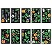 TAZEMAT 20 PCS Tatuaggi Halloween Bambini Tatuaggi Fluorescenti Viso Temporanei Tatuaggi Faccia Usare per Braccio Gamba Schiena Spalla Mano Molti Stili Zucca Strega Zombie per Feste (B)