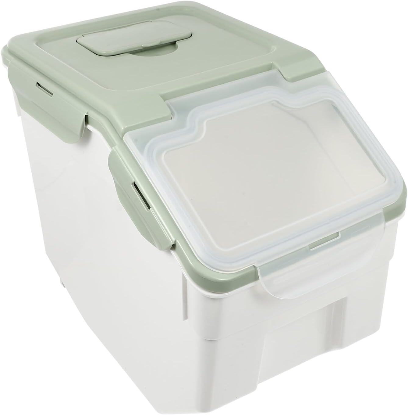Alipis Pet Food Storage Bucket Sealed Moisture-proof Canister Small Forest Green Cat and Dog Food Container for Household Use