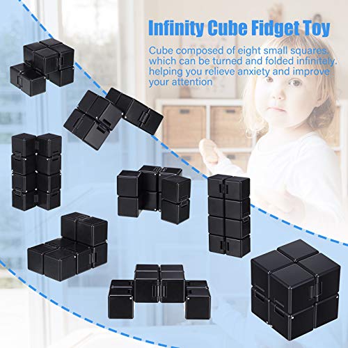 2 Pieces Mini Fidget Toy Set Include Cube Handheld Fidget Toy Cube Cam Fidget Controller Pad Anxiety And Stress Relief Fidget Toy For Teenagers Adults With Adhd Add (Black) #TOP3