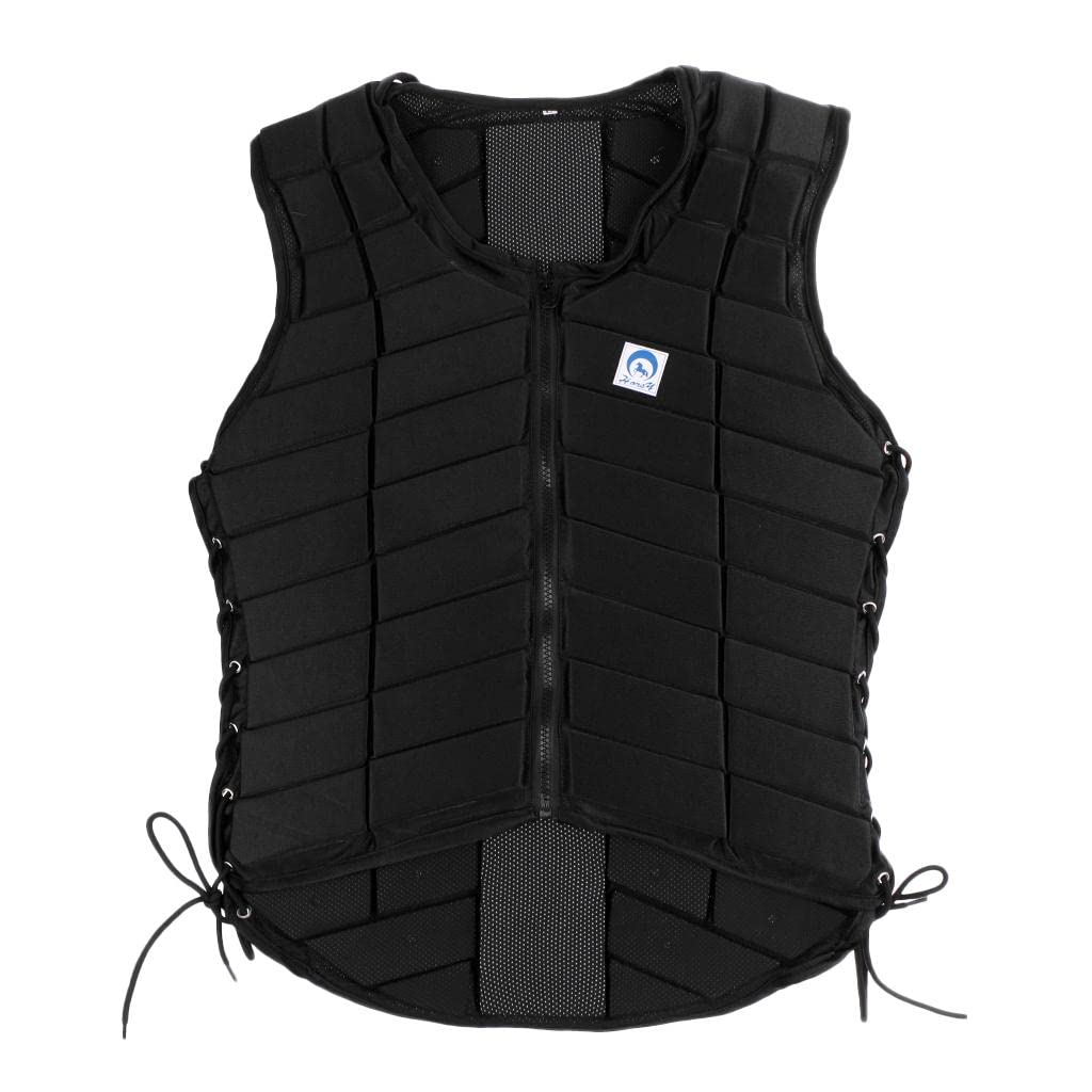 Leeadwaey Chaleco de seguridad para equitación, protector de cuerpo para hombre, talla XXL, color negro