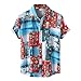 Chemisier Masculine Automne Chemisier Col Roulé Vintage Oversize Chemise Homme Confortable Bouton-Pression Cintré Parc Vichy Manche Courte