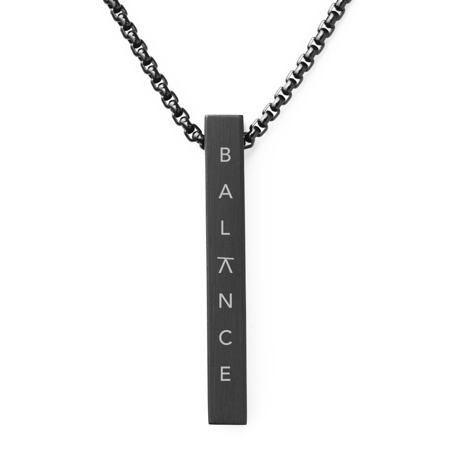 Mesmerize Designer Mini Tag Stainless Steel Necklaces for Men | Locket and Pendant Necklace for Men and Guys | Necklace with Chain in Black (Balance Black) (B0CYLS2LW3) Amazon Price History, Amazon Price Tracker