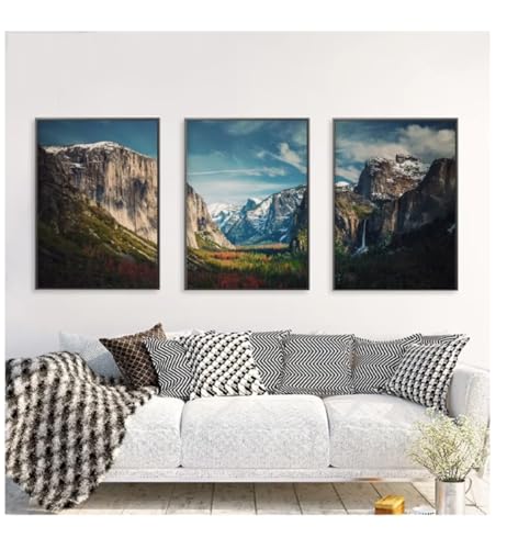 Décoration murale salon forêt triptyque moderne toile 40x60cm