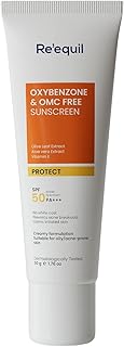 RE' EQUIL Oxybenzone and OMC Free Sunscreen For Oily, Sensitive & Acne Prone Skin, SPF 50 PA+++ - 50g