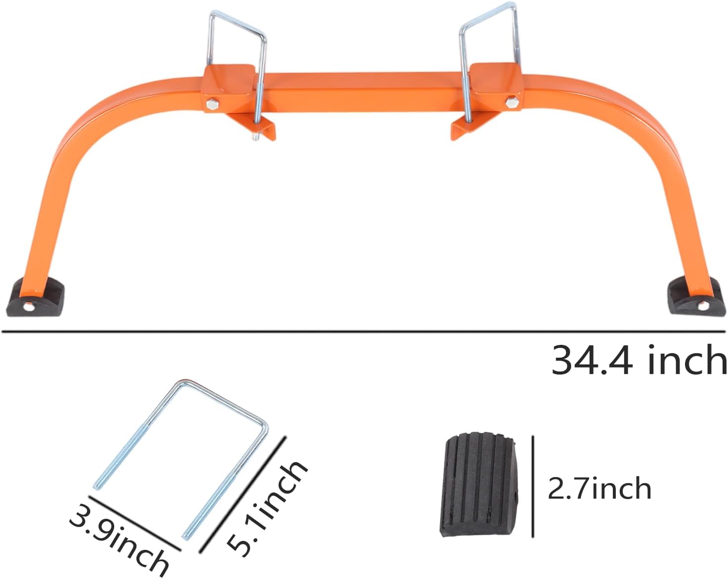 Ladder Stabilizer, Ladder Roof Hook Aluminum Alloy Stable Stabilizer with Non - Slip Rubber Bottom pad for Height Work Orange