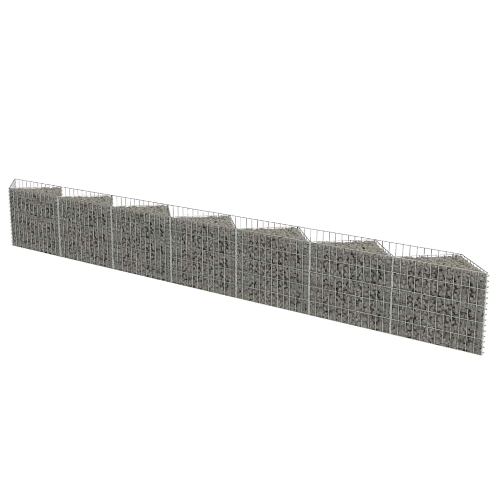 Vidaxl Silver Gabion Wall Galvanised Steel 450X30x50cm Stone Basket Raised Bed Cage