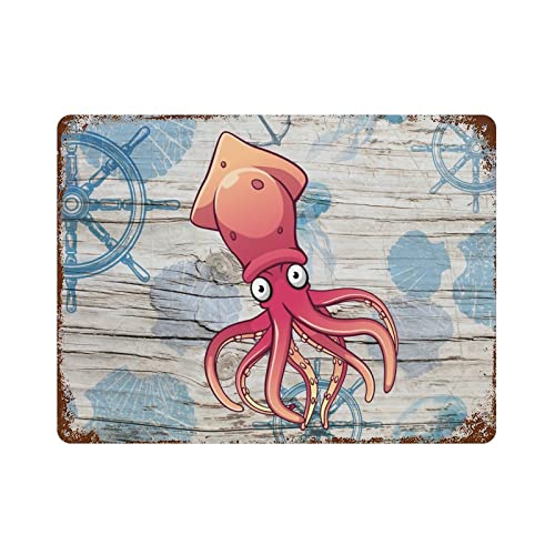 Home Beach Tin Signs Bedroom Signs Ocean Animal Octopus Plaque Tin Sign For Home Bar Coffee 12"X16" Christmas Party Wall Decor Art Iron Vintage Sign #TOP18