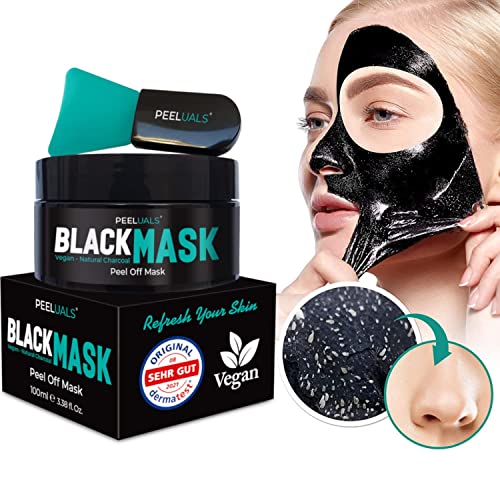 EINFÜHRUNGSANGEBOT - PEELUALS® Black Mask gegen Mitesser | Blackhead Peel-Off Maske + Maskenpinsel | Maske zum Abziehen… - Image 6