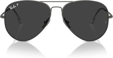 Ray-Ban Unisex Rb8089 Aviator Titanium Aviator Sunglasses