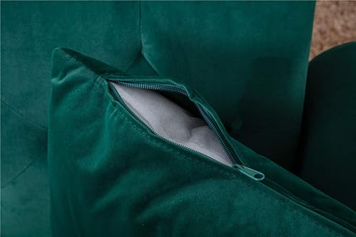 Miniatura 5 de SZLIZCCC Sofá biplaza de 63 pulgadas, sofá de tela de terciopelo moderno de mediados de siglo, sofá cama futón convertible, sofá reclinable, sofá