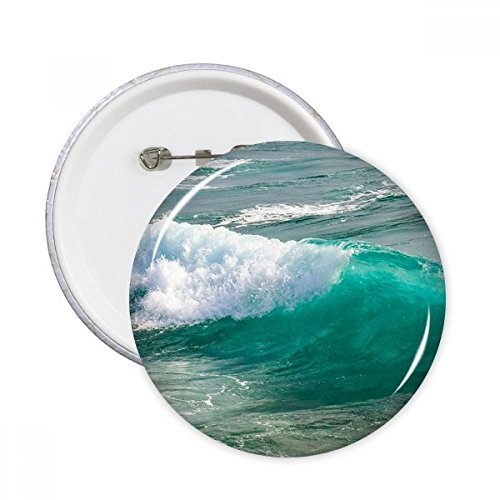 Badge bouton rond image vague nature pour décoration de vêtements 5pcs M