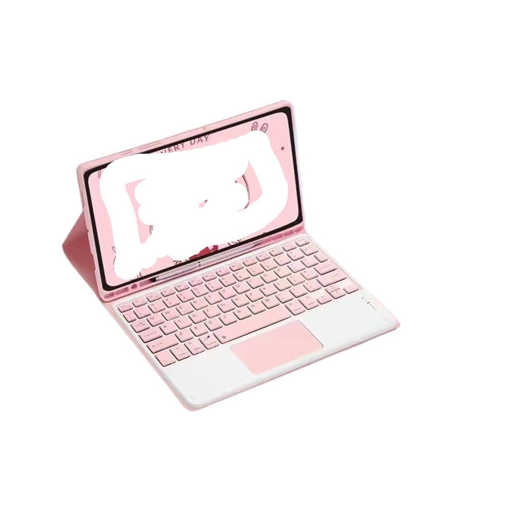 Funda con teclado para iPad Pro 11 rosa con touchpad universal 7
