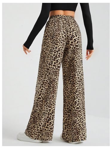 Floerns Women's Leopard Print Elastic High Waisted Trousers Wide Leg Street Y2k Pants2