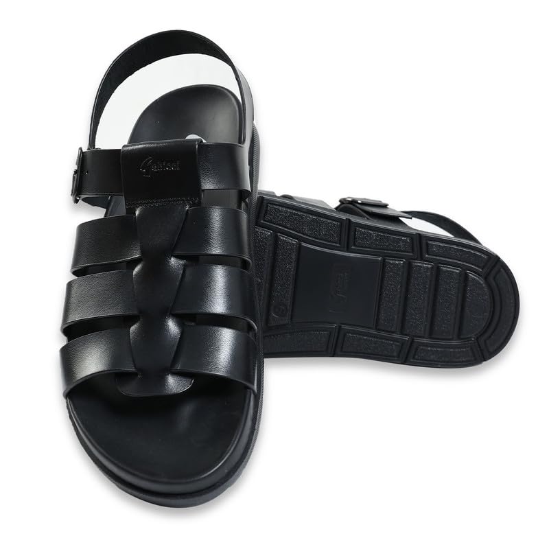 Image of Gabicci Men's Voyager Comfort Sandals - Adjustable Buckle Strap Open Toe Casual Comfort Sandals (Size 40-45)