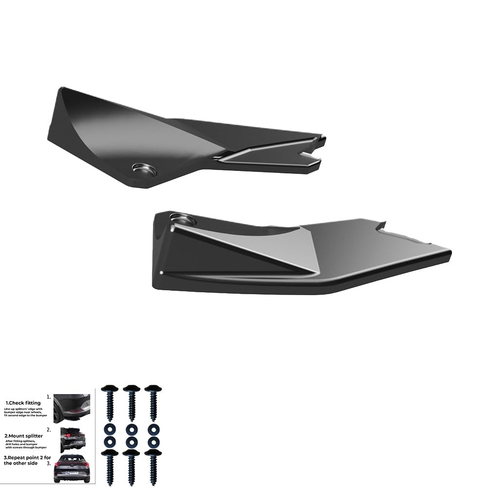 Difusores Laterales Traseros Oneway compatibles con Cupra Formentor 2020-2024 y Facelift 2024- - Versión 3 - Negro Brillante