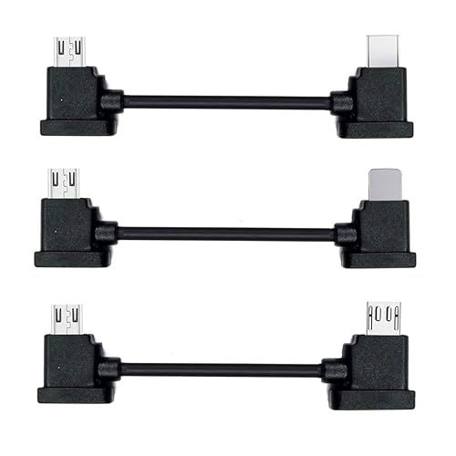 Xiwai Juego de 3 piezas tipo C y Micro y 8P a Micro USB USB-C Cable de datos para Mavic Pro Platinum Park RC Accesorios