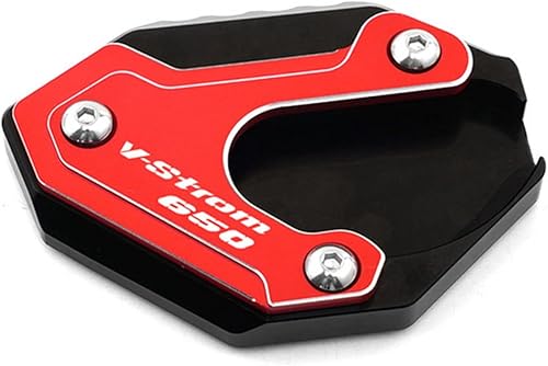 JADESA CNC aluminio Kickstand Foot Side Stand Extension Pad Support Plate for Suzuki V-Strom 650XT VSTROM 650 DL650 2004-2021 (Color  New Red)