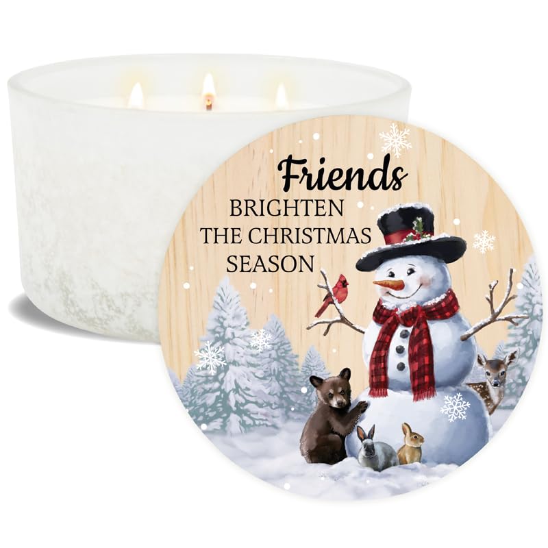 Carson Friends - Vela de 3 mechas, 13 cm de ancho, color blanco