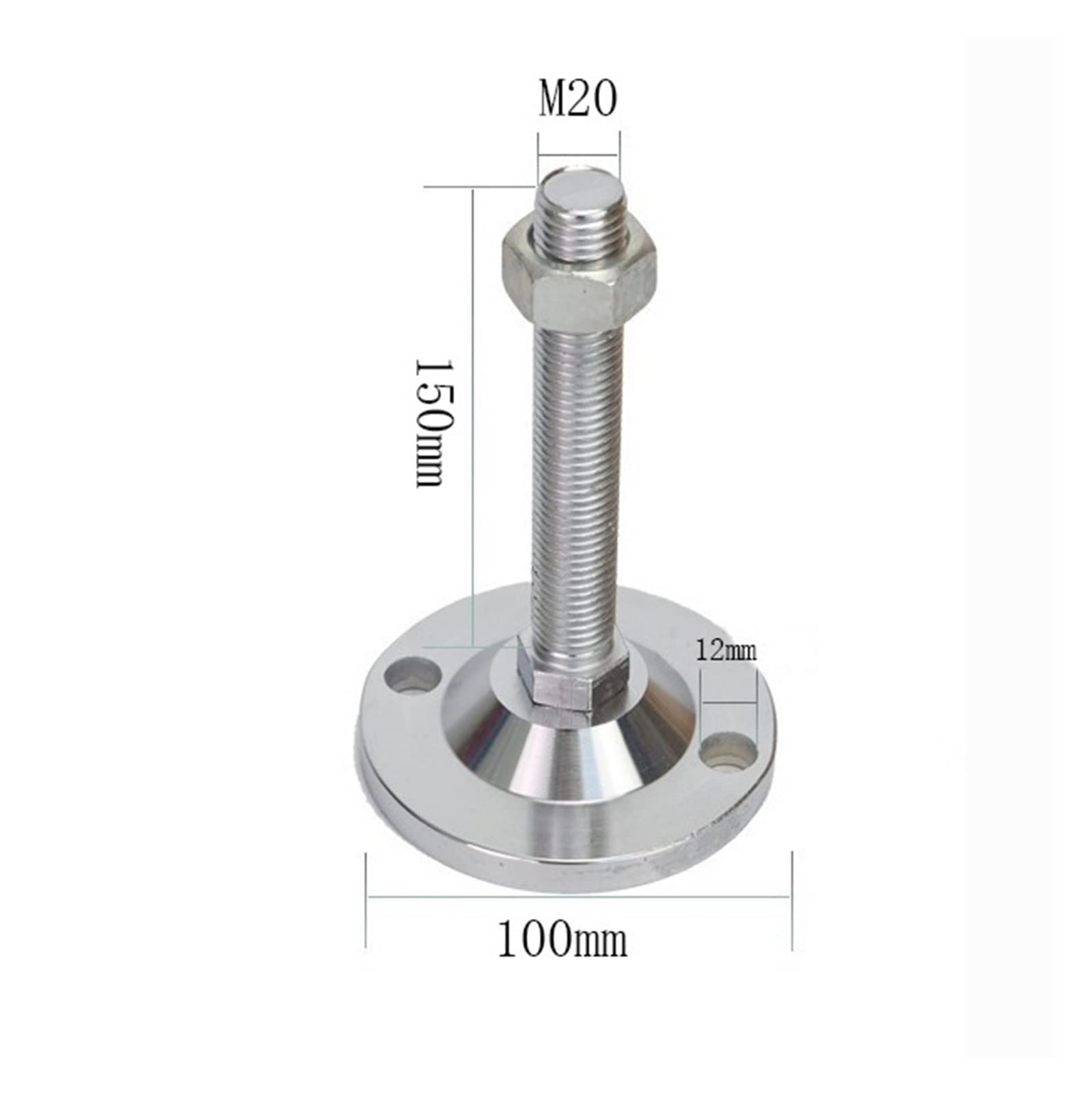 Gamba A Vite di Livellamento, Livellatore A Pedale Regolabile da 4" in Acciaio al Carbonio for Impieghi Gravosi for Macchinari for Mobili, 4 Pezzi di Piedino di Livellamento