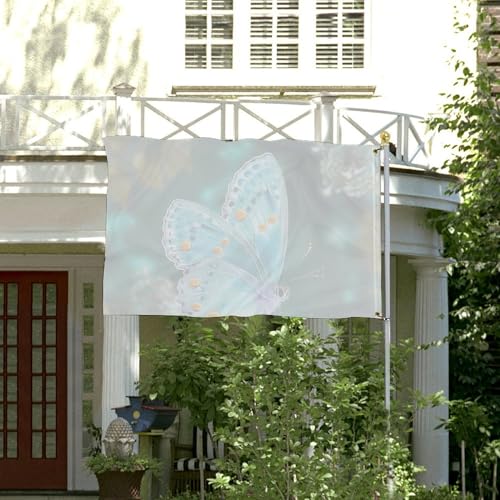 Drapeau papillon bleu de jardin 90x150 cm pour décoration de cour - 4