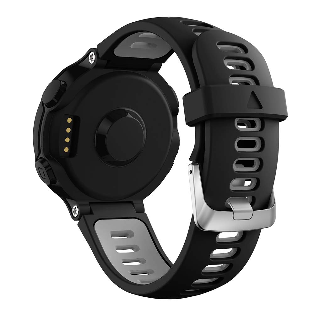 REYDA Silicone Strap Compatible with Garmin Approach S20/S5/S6, Soft Flexible Silicone Bracelet Metal Clasp Sport Wristband Replacement Strap for Garmin Forerunner 735XT/220/230/235/235 Lite/620/630