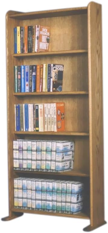 Cdracks Media Furniture Solid Oak Cabinet for DVD, VHS Tapes, Books Honey Finish 507