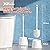 JIGA 3 Pack Toilet Brush and Holder Set, Toilet Bowl Brush with Caddy Bathroom Stiff Bristles Toilet Scrub Brush, White