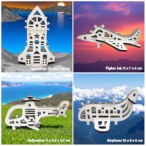 Image of Funvention Birthday Return Gifts(Pack of 24)Fun Fidgets,Aircraft Series,DIY Mini Mechanical Models 3D Puzzle Return Favours for Kids Birthday Party 5+ Years Made in India Toys Return Gift,Silver