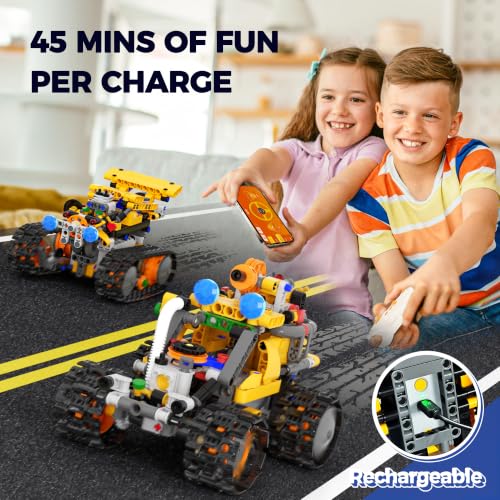 Image of Demkia Robot Building Kit for Kids and Adults, 4-in-1 Rechargeable RC Robotics Kit with Remote & App Control, STEM Coding Toys & Science Projects, Birthday Gifts for Boys Ages 8-12+ (588 Pcs)