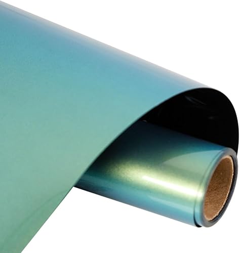 Vista 185 de FUNKAKA Rollos de vinilo de transferencia de calor HTV azul lago, 12 pulgadas x 9 pies, vinilo azul lago brillante para planchar para camisetas