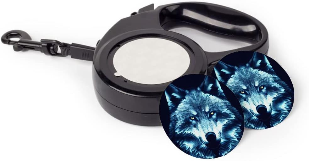 Anime Wolf Art Retractable Pet Leash - Animal Print Leash - Graphic Dog Leash - 118 inches