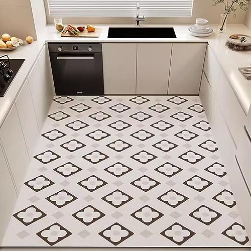 Tapis de cuisine antidérapant 60x200 cm étanche et absorbant aspect L