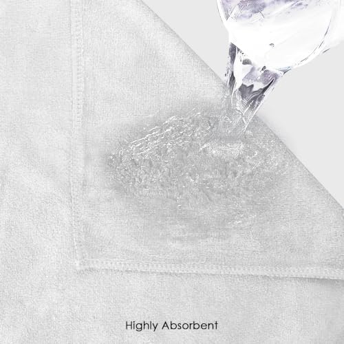 Image of HOUSSE Microfiber Face Towels | Ultra Absorbent, Odour-Free, Quick Dry 550 GSM Face Towel for Home, Gym, Travel, Running and Personal Use | 30x30 cm | Set of 4 in One Colour (Snow White, Pack of 4)