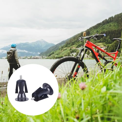 Image of 2 Pack Aluminum Bike Handlebar End Plugs Bike Bar End Grips Expanding Locking Bar End Caps for Drop Bars, Expandable Adjustable Locking End Caps