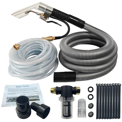 Shop Vac Extractor Kit(50 FT Water line) Extractor Vacuum Hose Kit with Wand and Hose for Upholstery, Carpet Cleaning & Auto Detailing Shop Vacuum with10 FT Vacuum Hose & Adapter