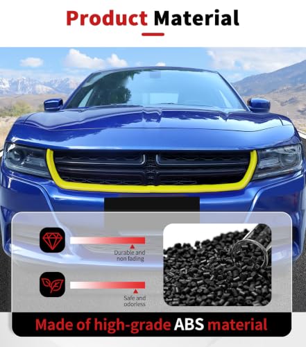 Image of Voodonala for Charger Front Grille Inserts Trim for 2015-2023 Dodge Charger, Radiator Grill Cover Protector, ABS Red Exterior Accessories, 2PCS