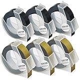 Benutzt im Drucker--Dymo Omega Etikettenprägegerät für den Heimbedarf (S0717930), Dymo Junior Etikettenprägegerät für den Heimbedarf (S0717900), Dymo 1880 1610 1540, Dymo Organizer Xpress (12965), Dymo Organizer Xpress Pro (12966), Dymo Office-Mate II (154000), Dymo Caption Maker (1741205), Dymo Maxi 1755, Dymo 20008 20008CP.