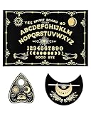 WUNZILO Tavola Ouija in Legno con Planchette e Supporto Lunare per Divinazione e Comunicaz...