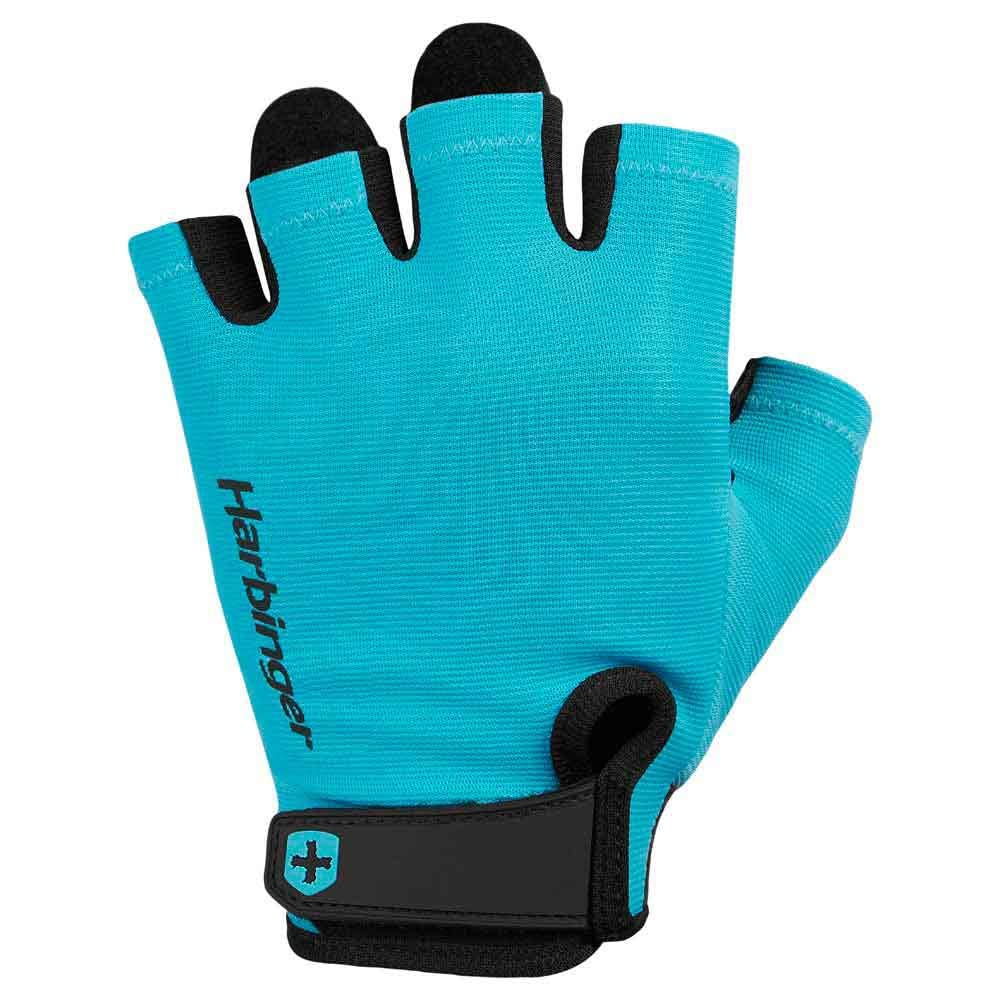 Harbinger Power 2.0 Weightlifting Gloves-Comfortable, Lightweight and Breathable,Adjustable Fit with Hook and Hoop Wrist Enclosure,Perfect For Beginners and Moderate Workouts,X-Small,Aqua