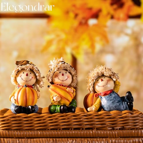 Elegondrar Thanksgiving Scarecrow Decorations, Hand-Painted Centerpiece Mantle Table Decor for Harvest Day, Autumn Decor for Living Room Dining Room Bedroom - Image 4